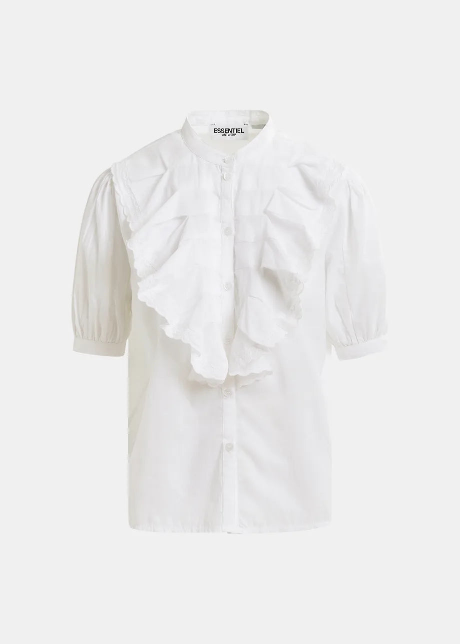 EA Hamadeus Ruffle Detail Shirt in White