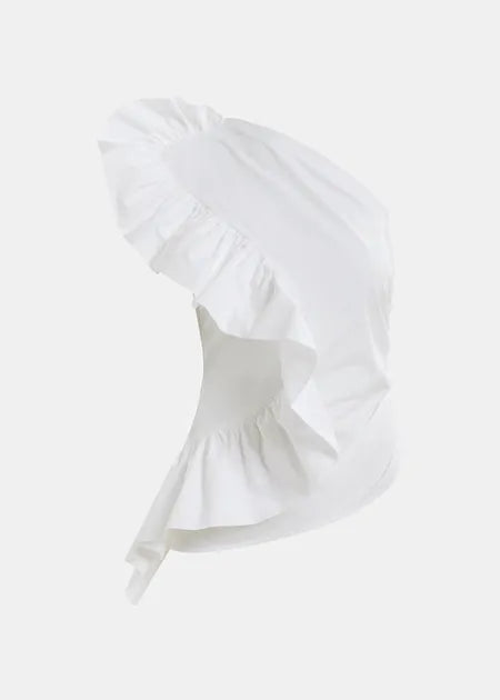 EA Haven Asymmetric Ruffle Top in White