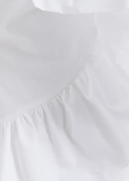 EA Haven Asymmetric Ruffle Top in White