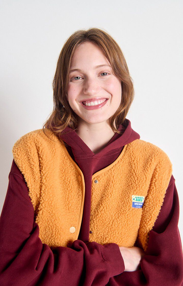 American Vintage Hoktown Fleece Gilet in Nectarine