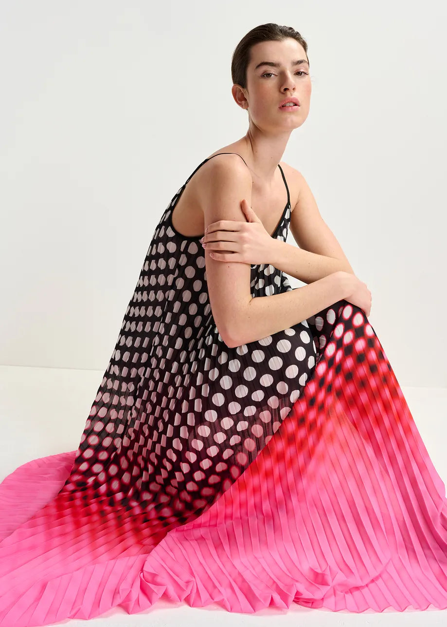 EA Hyacinth Pleated Maxi Dress in Virtual Pink