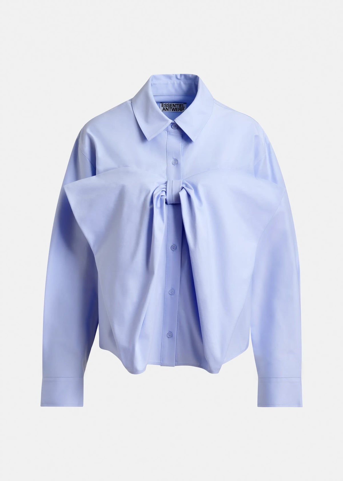 Essentiel Antwerp Ibow Bow Shirt in Pale Blue