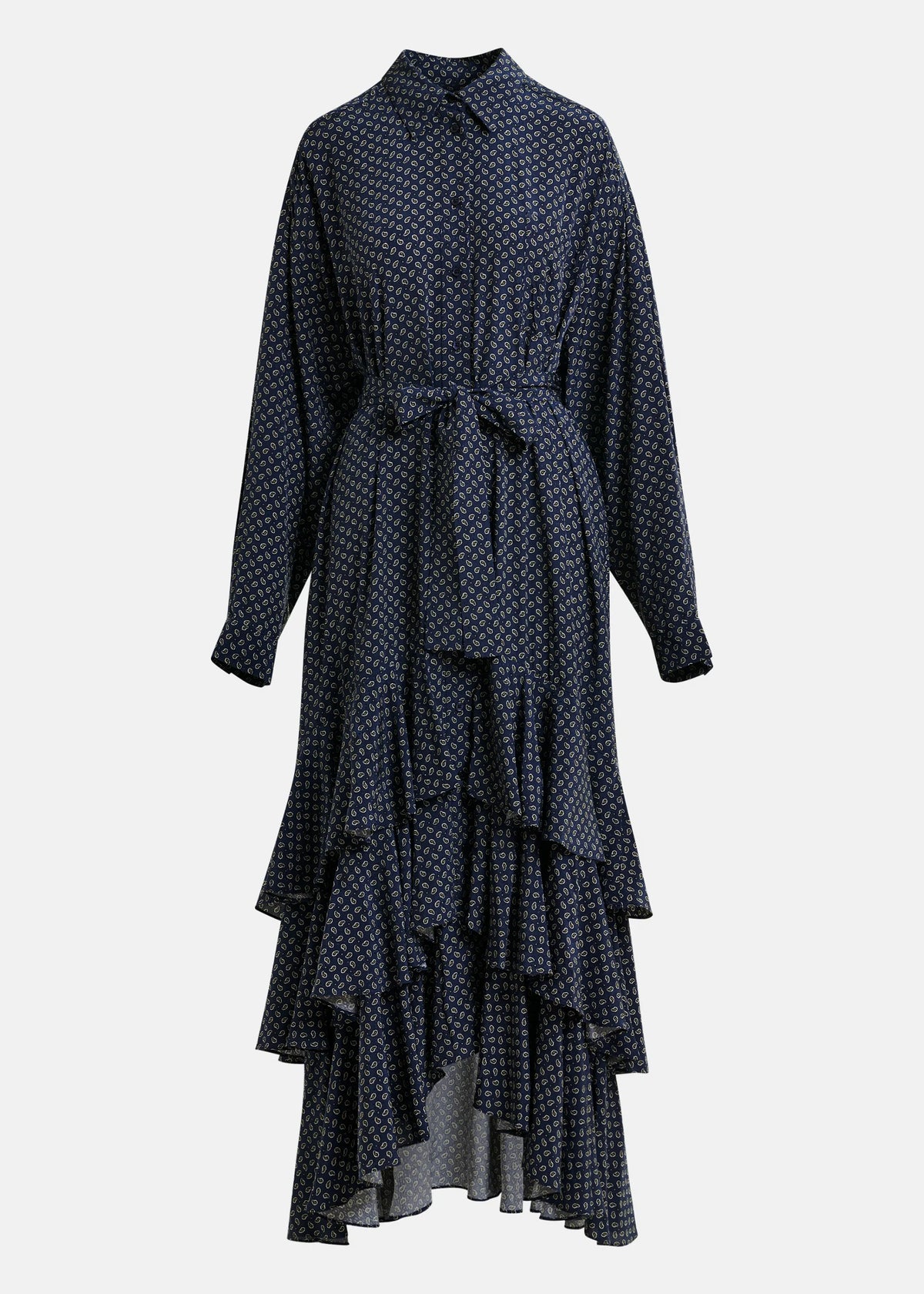 Essentiel Antwerp Imagazine Tiered Ruffle Dress in Black Iris
