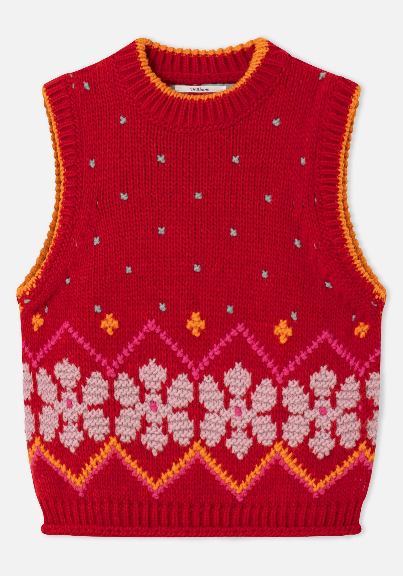 Dr. Bloom Jumpy Knit Vest in Red