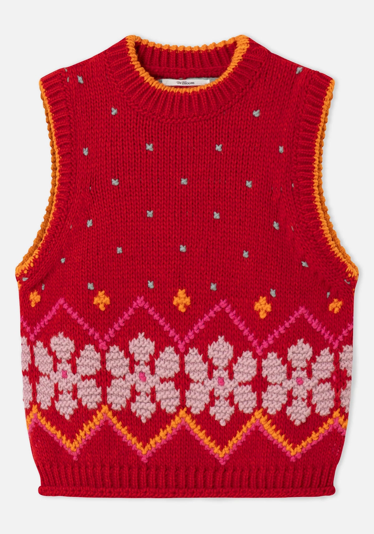 Dr. Bloom Jumpy Knit Vest in Red