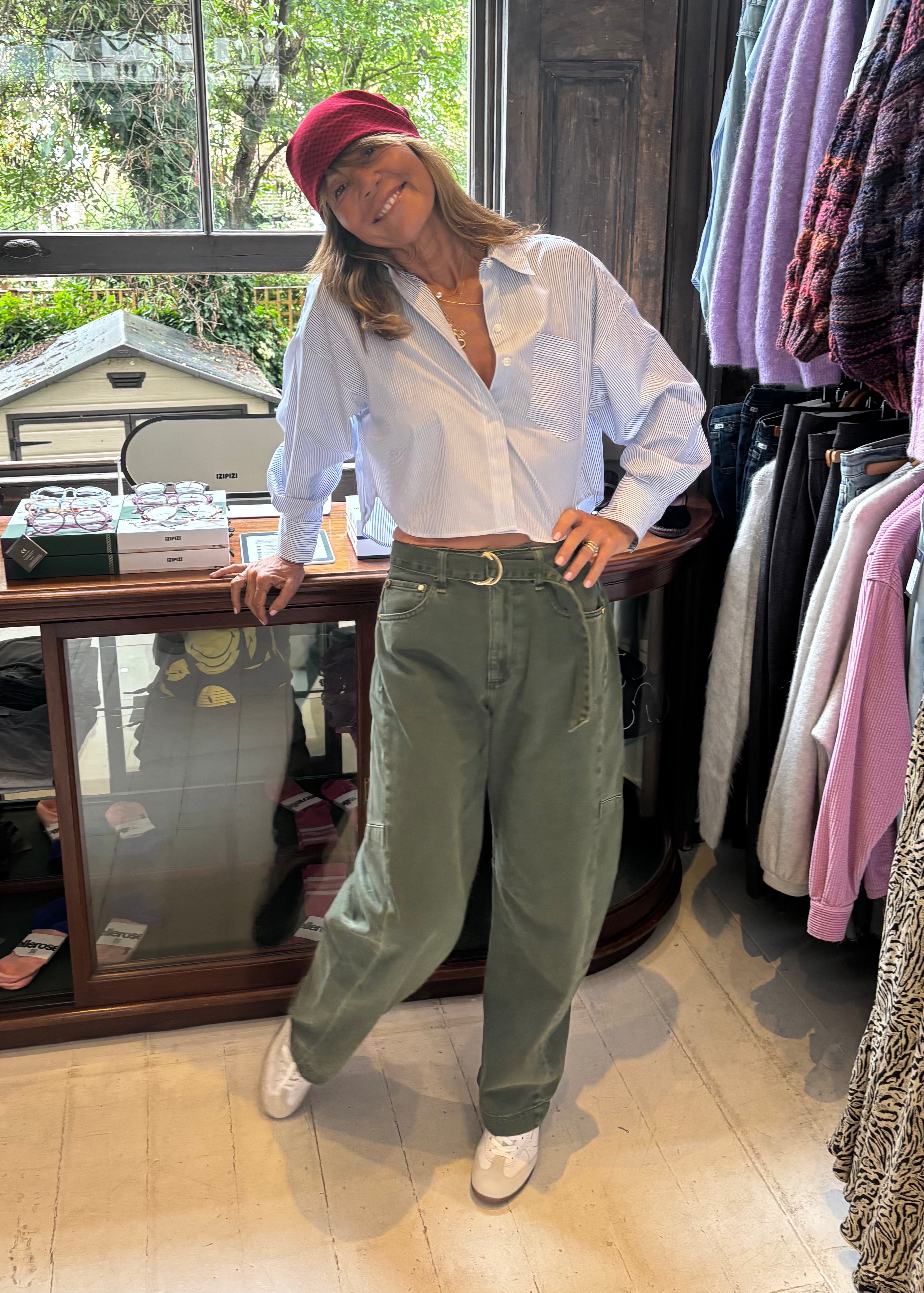 Rag & Bone Charlie Barrel W Belt in Dark Olive