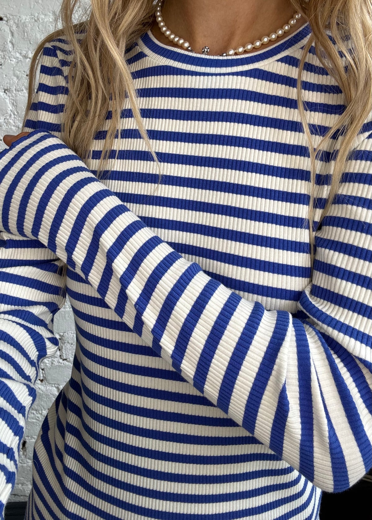 SELECTED Anna LS Crew in Dazzling Blue