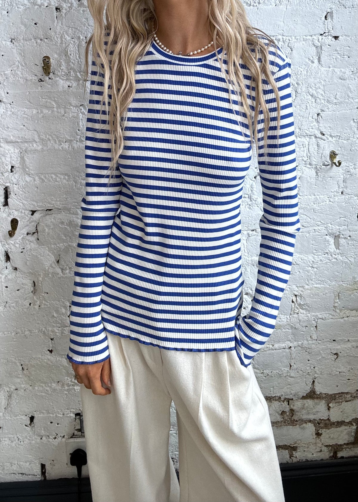 SELECTED Anna LS Crew in Dazzling Blue