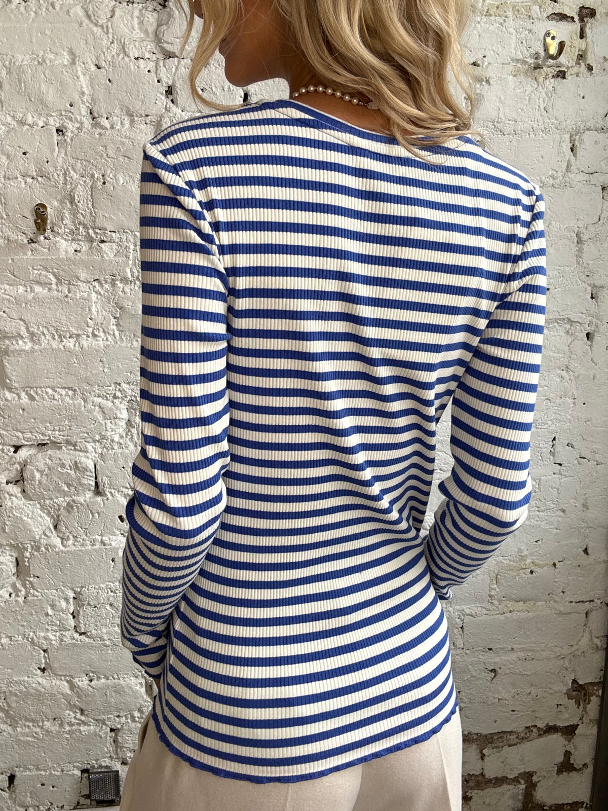SELECTED Anna LS Crew in Dazzling Blue