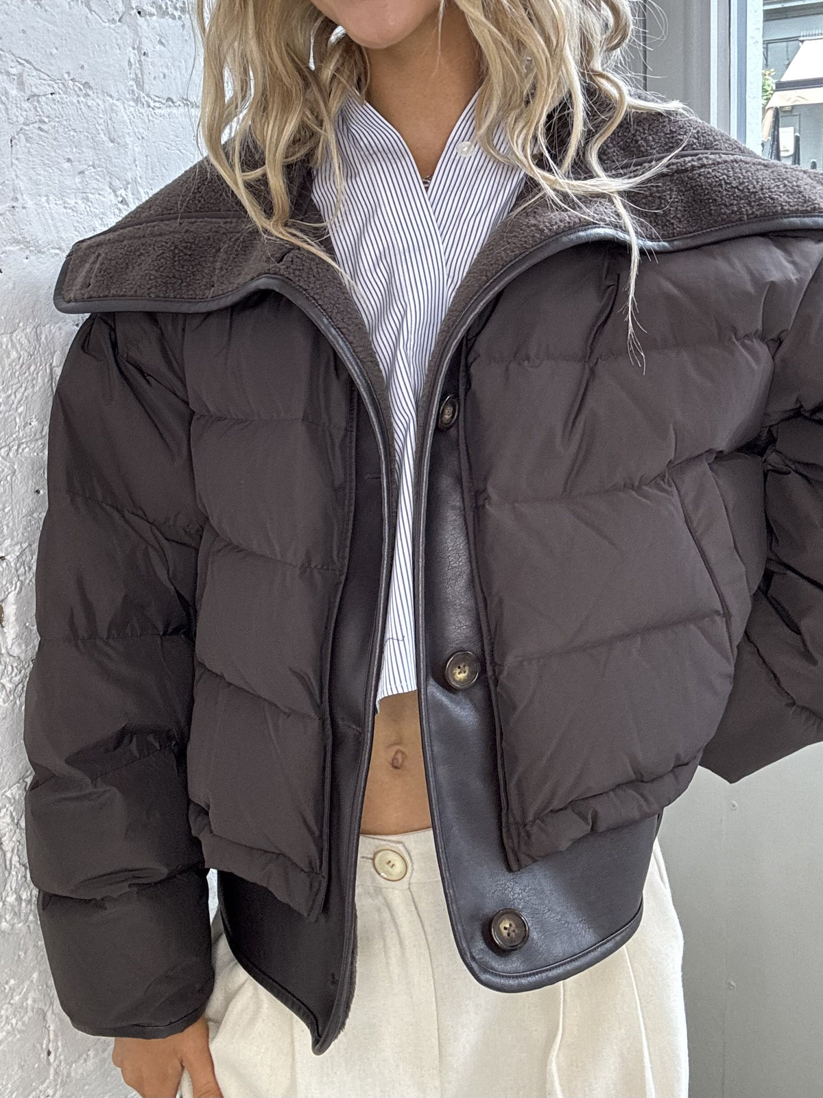 Rag & Bone Gloria Puffer Jacket in Brown