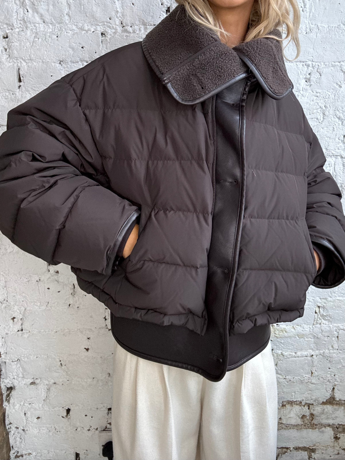 Rag & Bone Gloria Puffer Jacket in Brown