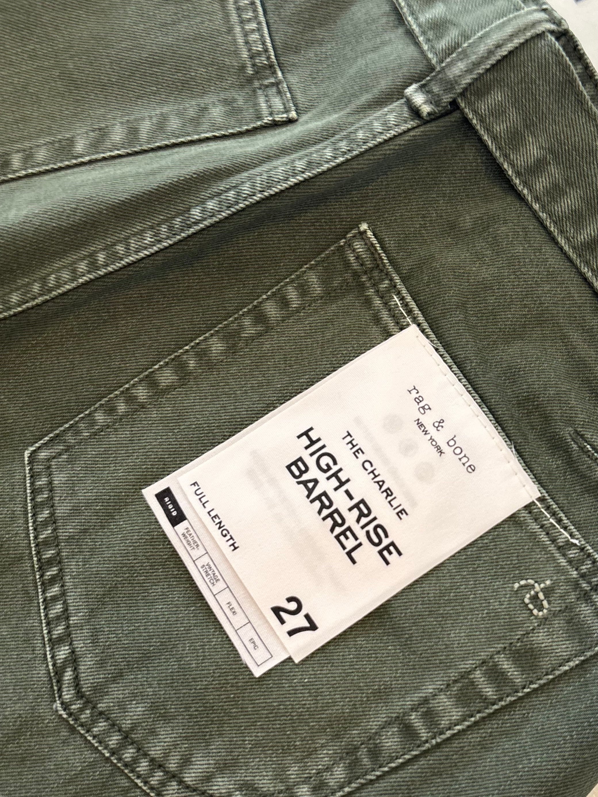 Rag & Bone Charlie Barrel W Belt in Dark Olive
