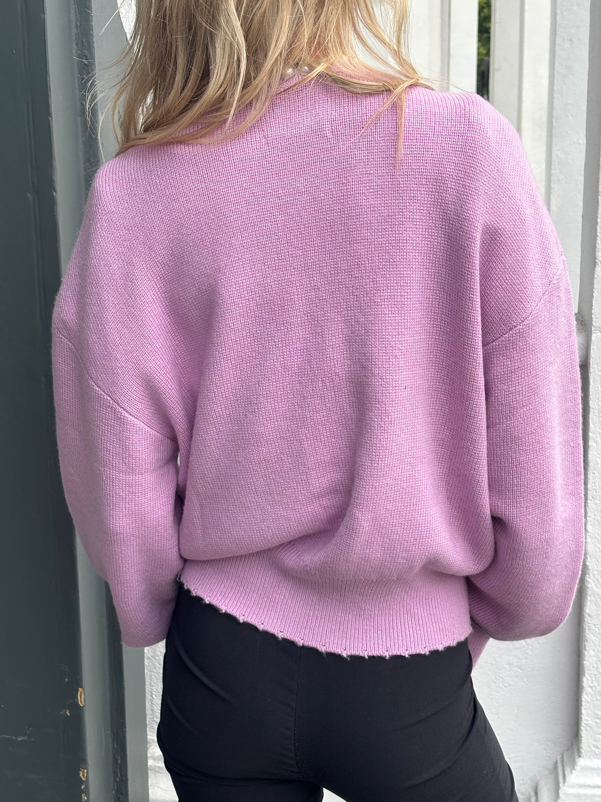 Essentiel Antwerp Ideas Knit Beaded Cardi in Lilac Cloud