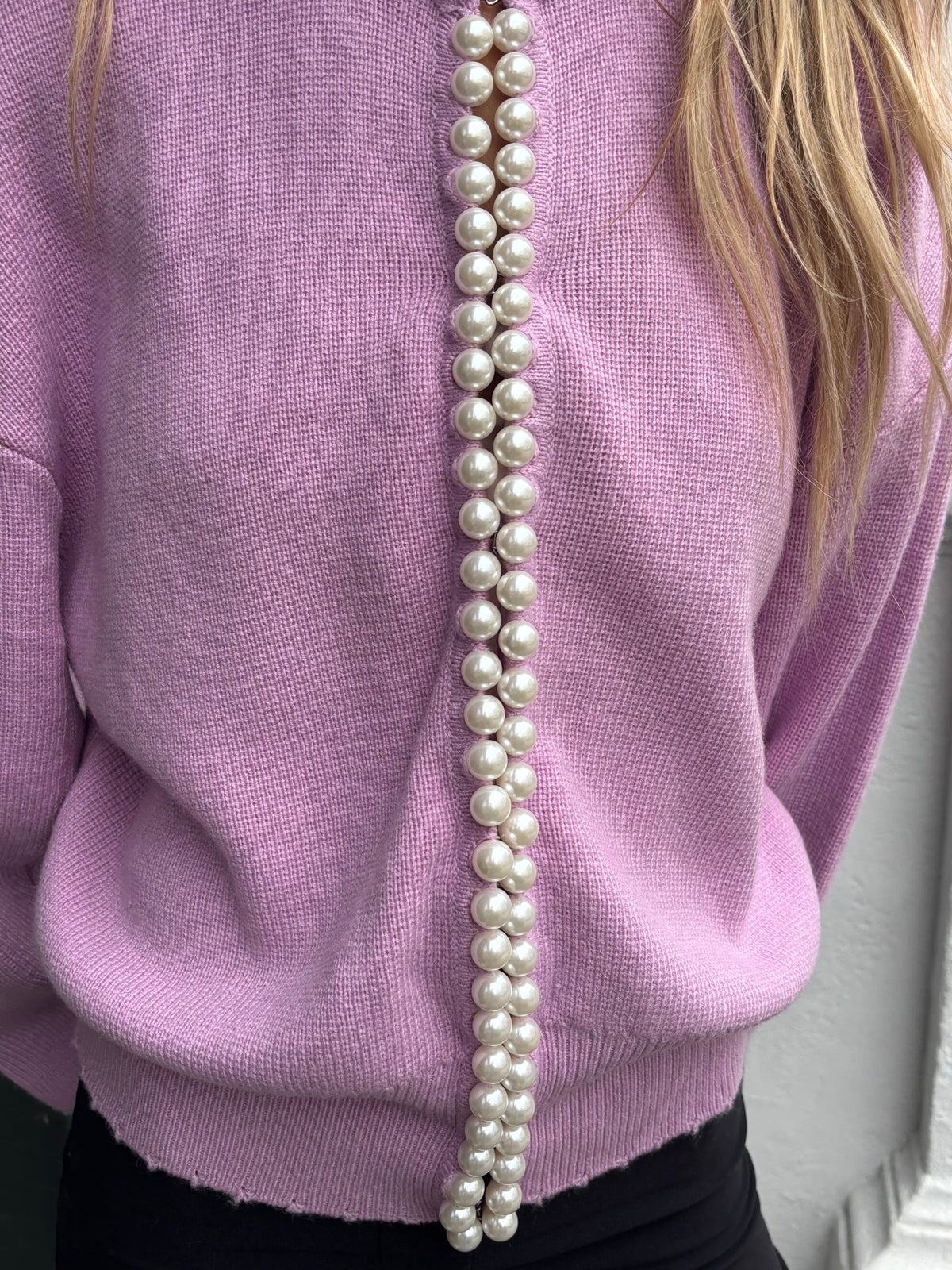Essentiel Antwerp Ideas Knit Beaded Cardi in Lilac Cloud