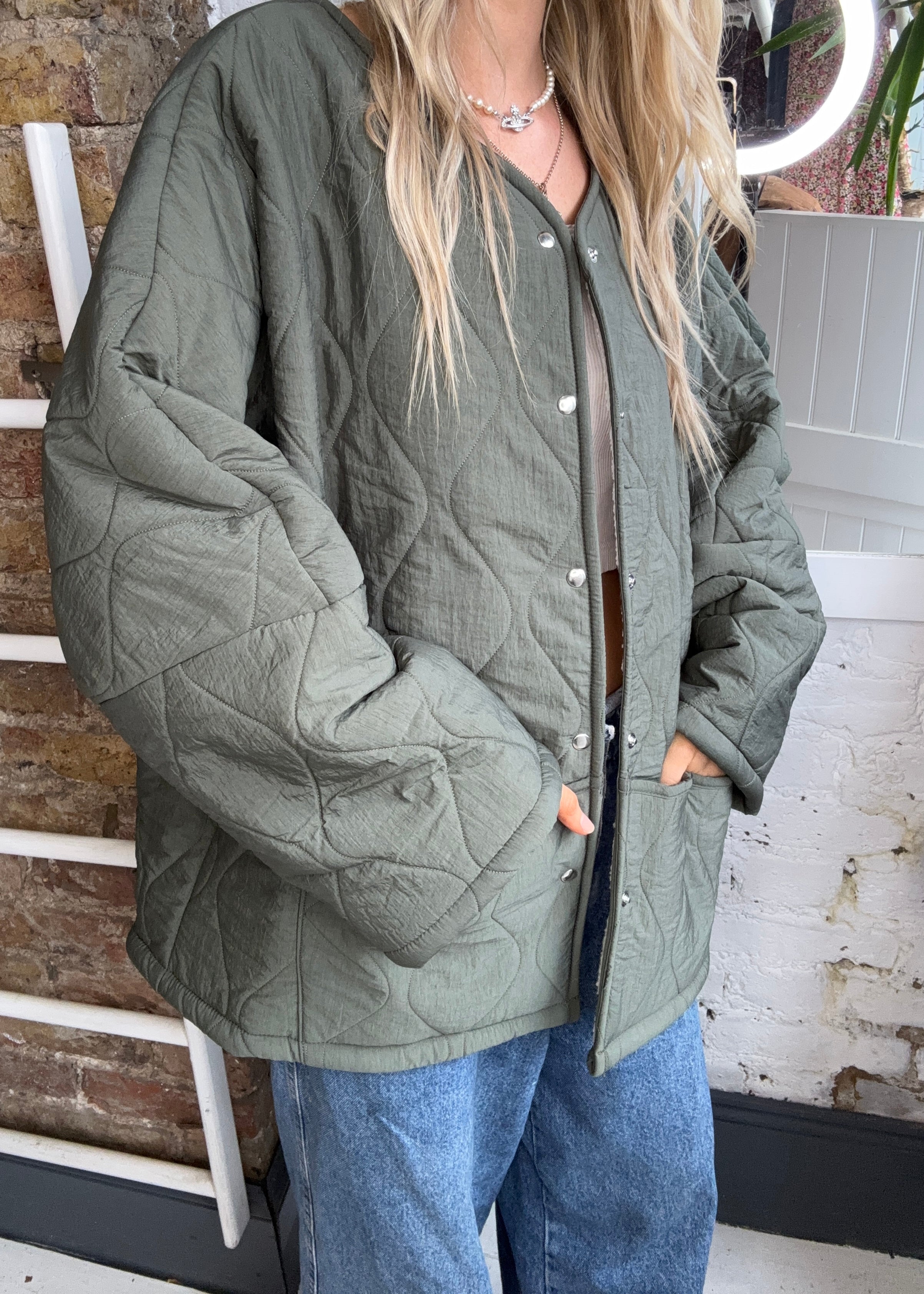 Aokyanos Indianapolis Sherpa Jacket in Khaki
