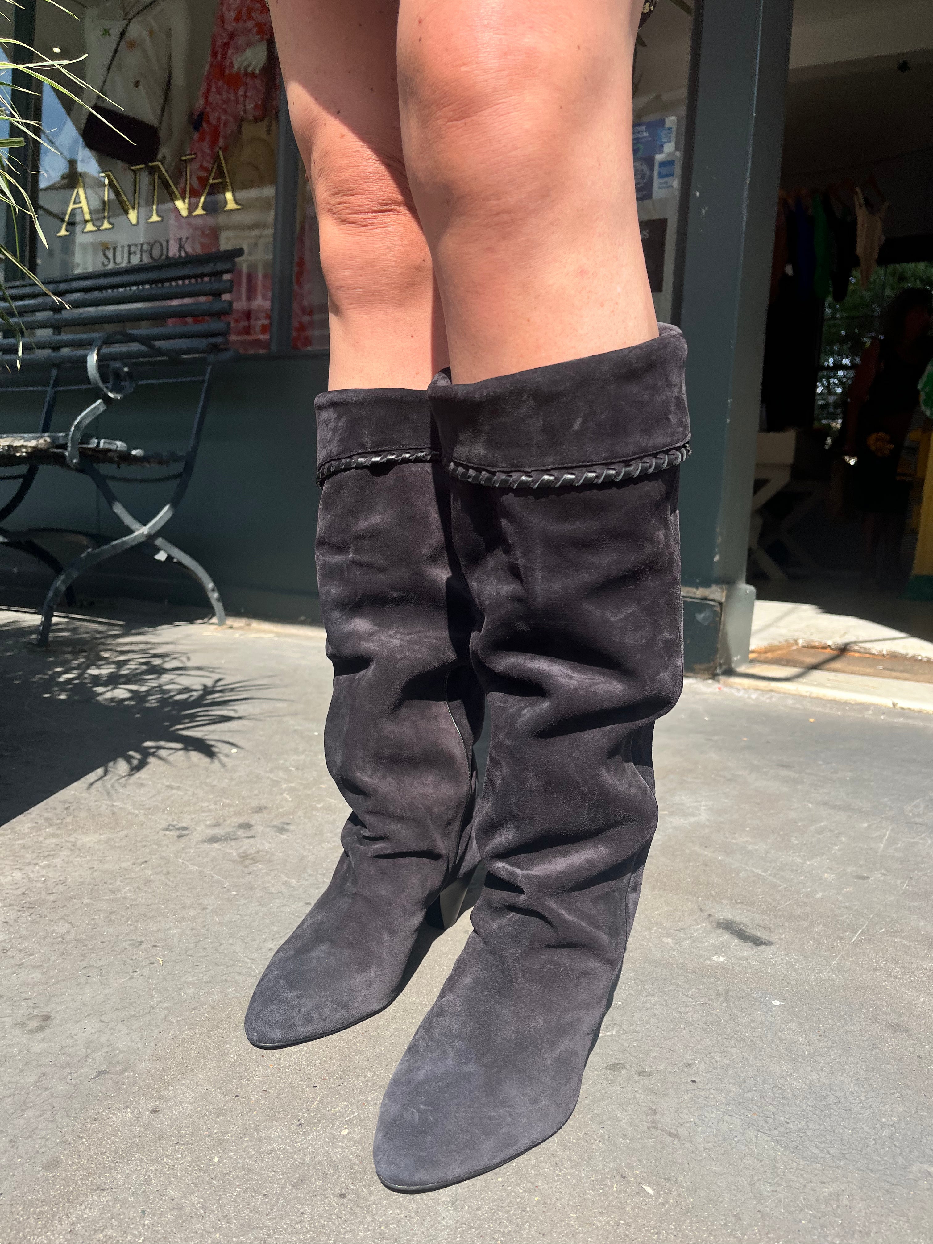 Isabel Marant Elita High Boots in Faded Black