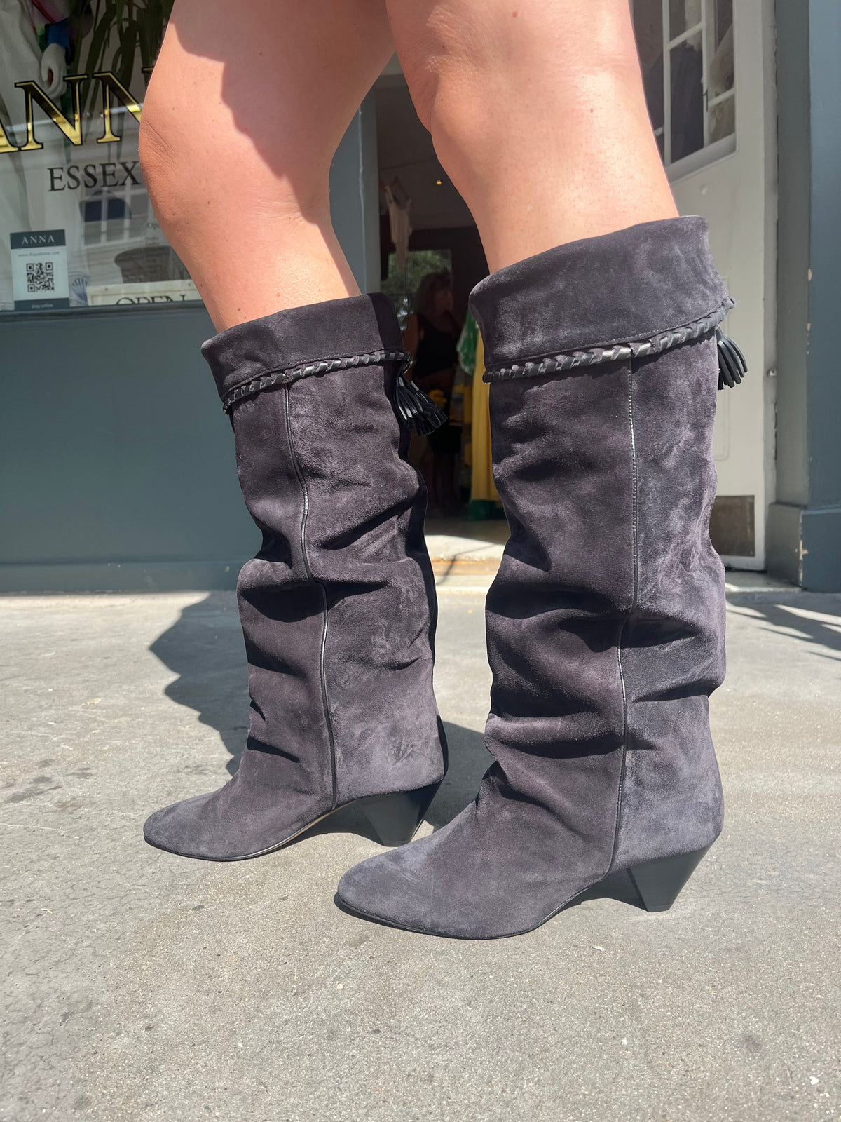 Isabel Marant Elita High Boots in Faded Black