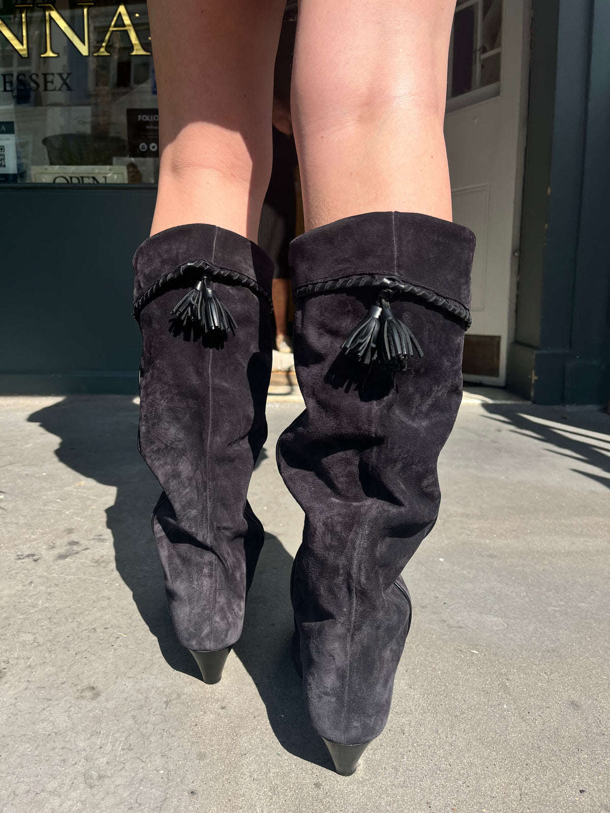 Isabel Marant Elita High Boots in Faded Black