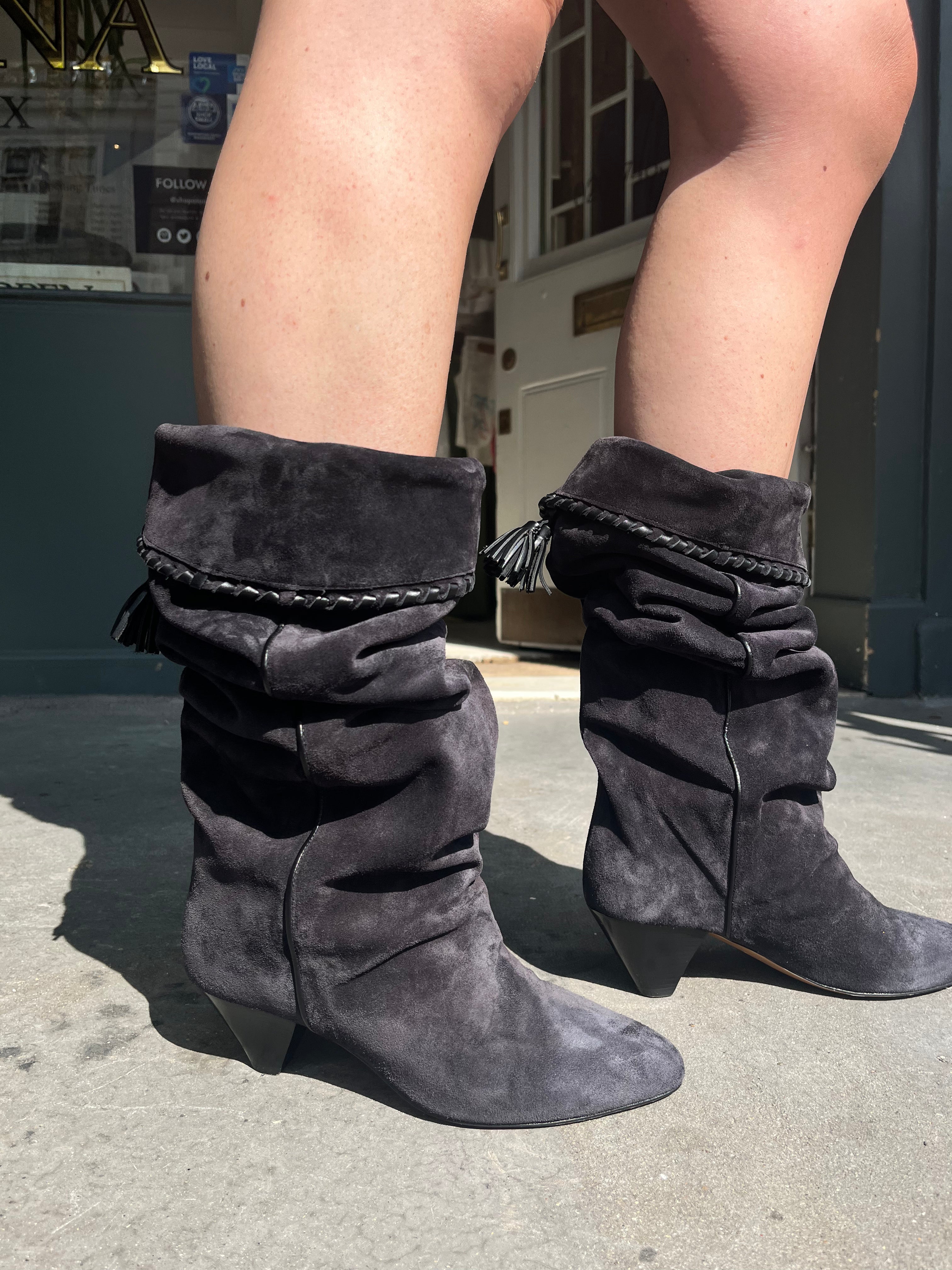 Isabel Marant Elita High Boots in Faded Black