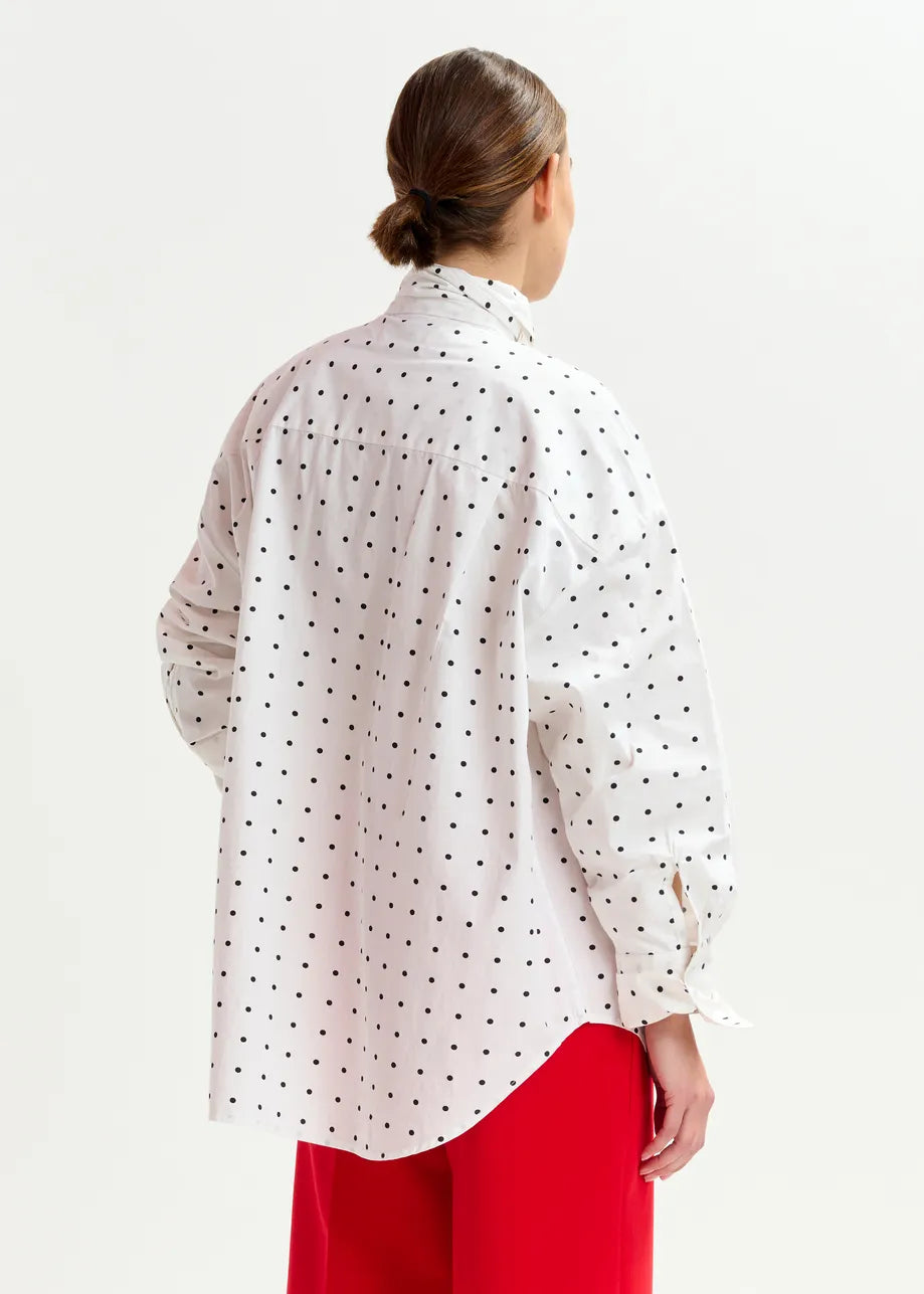 Essentiel Antwerp Imoverit Pussy Bow Tie Shirt in Off White