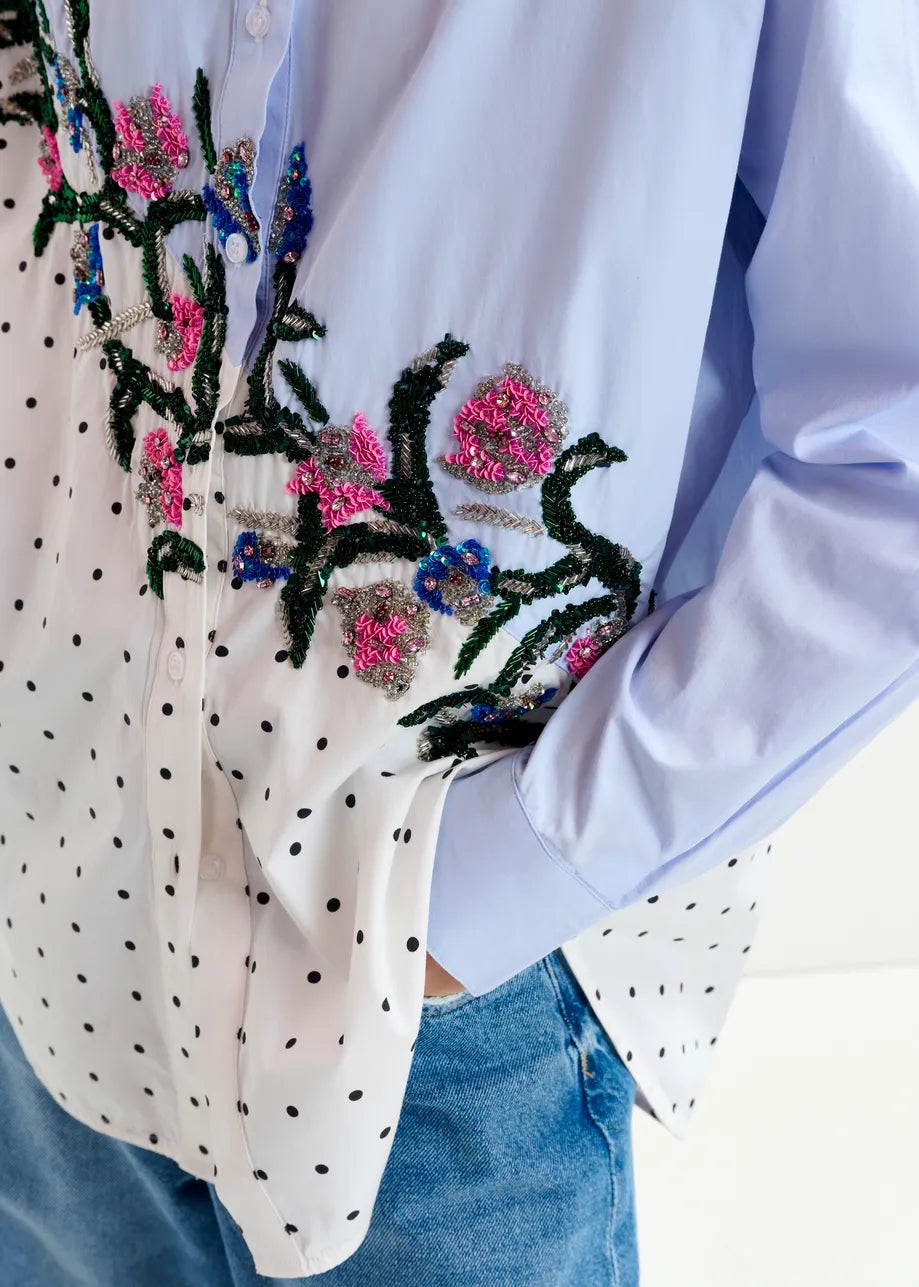 Essentiel Antwerp Independence Embellished Shirt in Pale Kingsblue