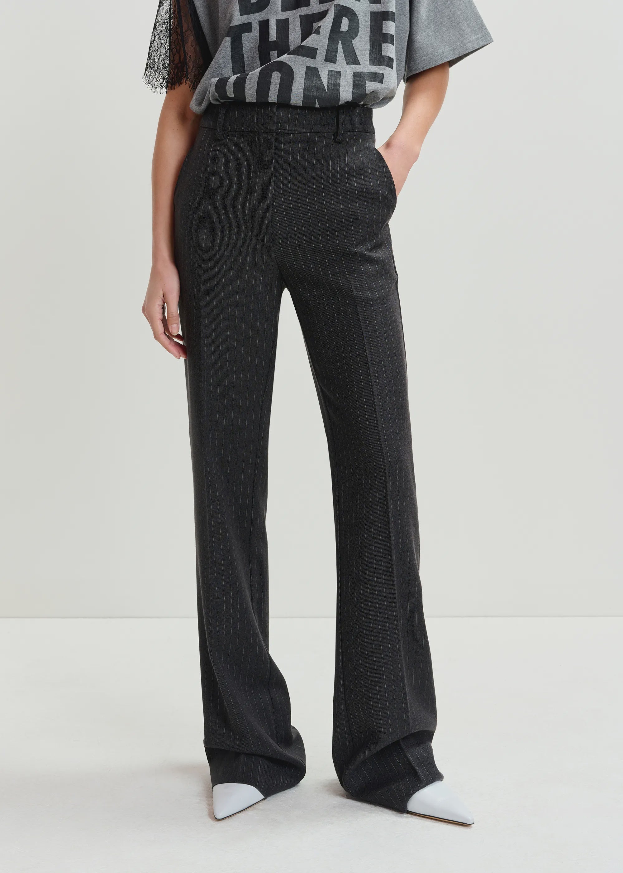 Essentiel Antwerp Invade Fitted Flared Pants in Shadow