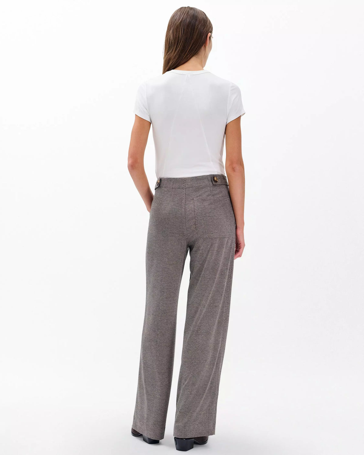 Rag & Bone Irina Ponte Tailored Pant in Brown