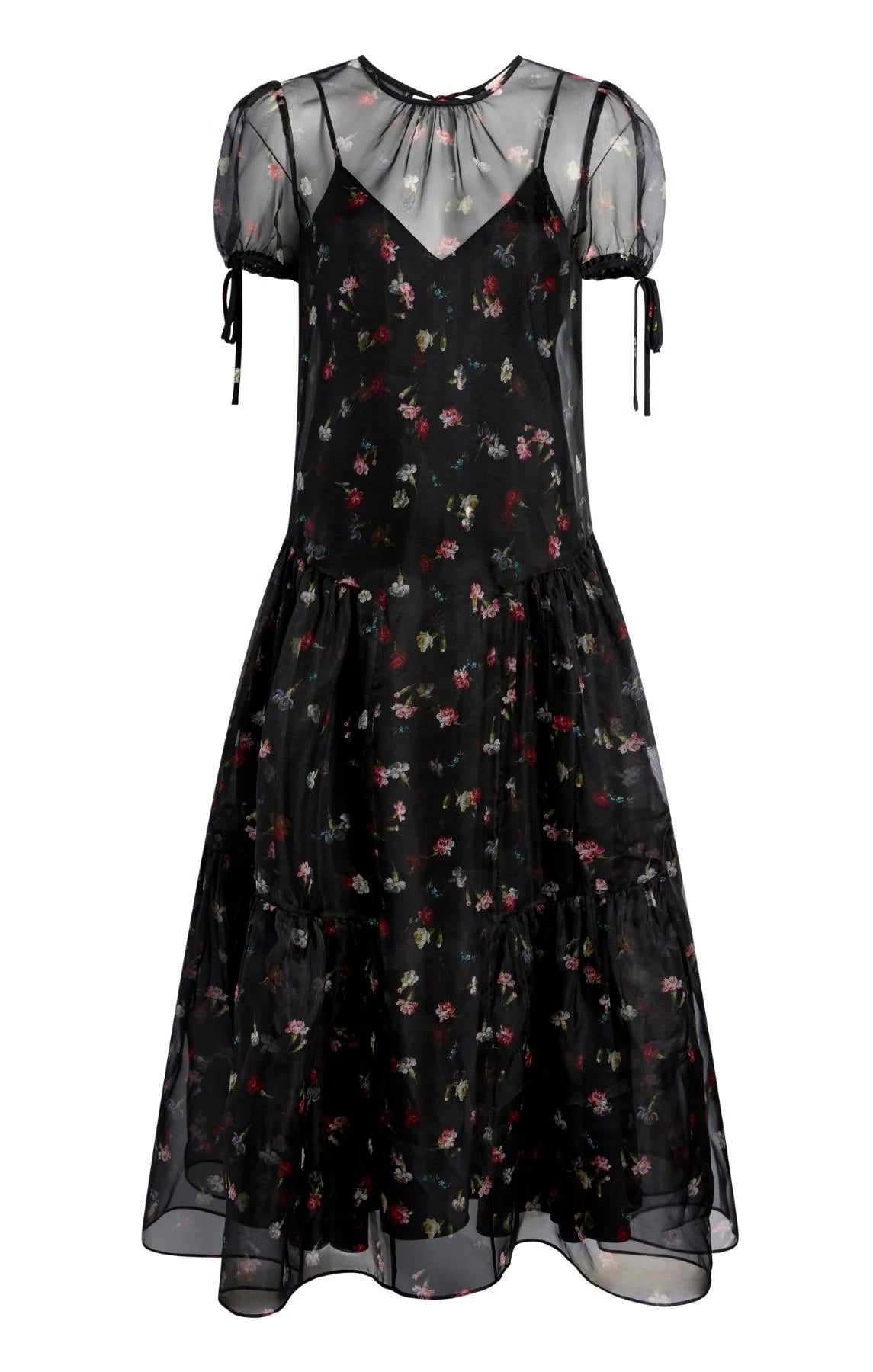 Cinq à Sept Tumbling Carnation Kaida Dress in Black