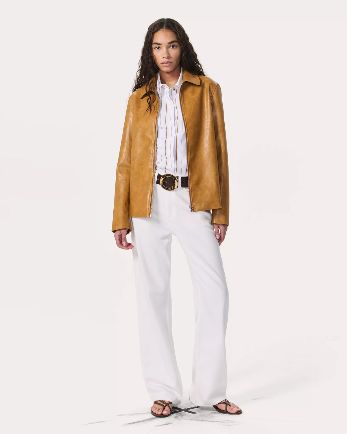 Rag & Bone Jordie Faux Leather Jacket in Camel