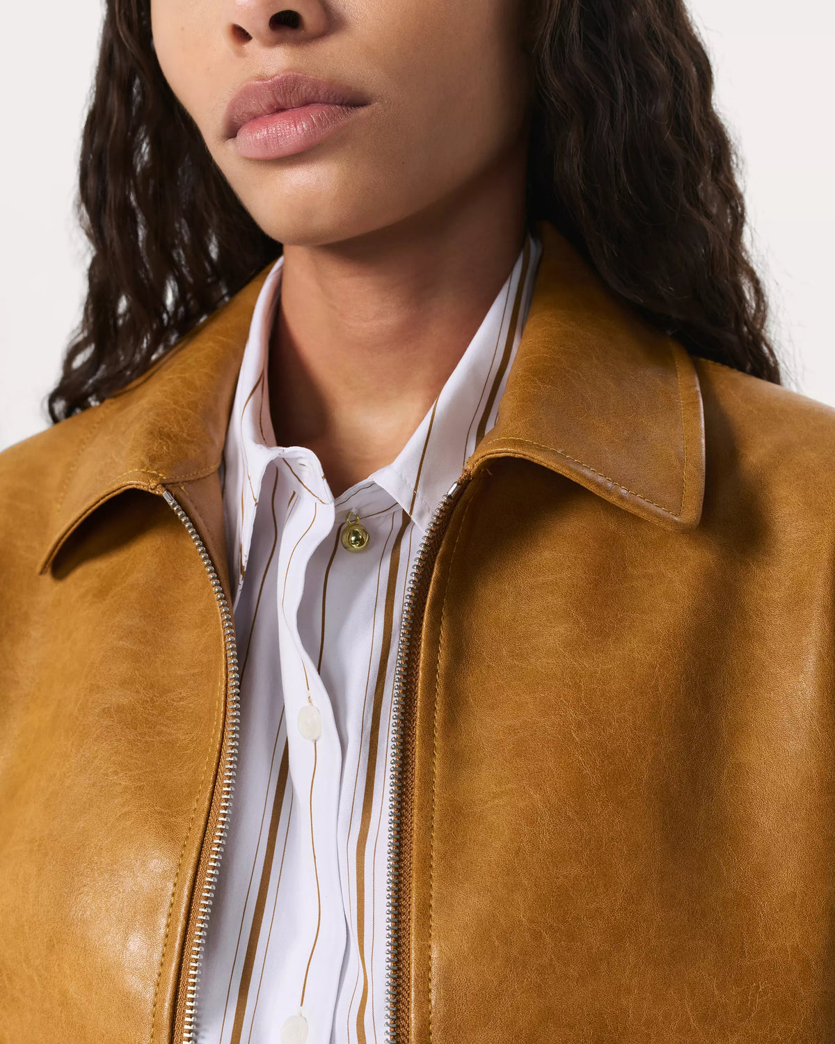 Rag & Bone Jordie Faux Leather Jacket in Camel