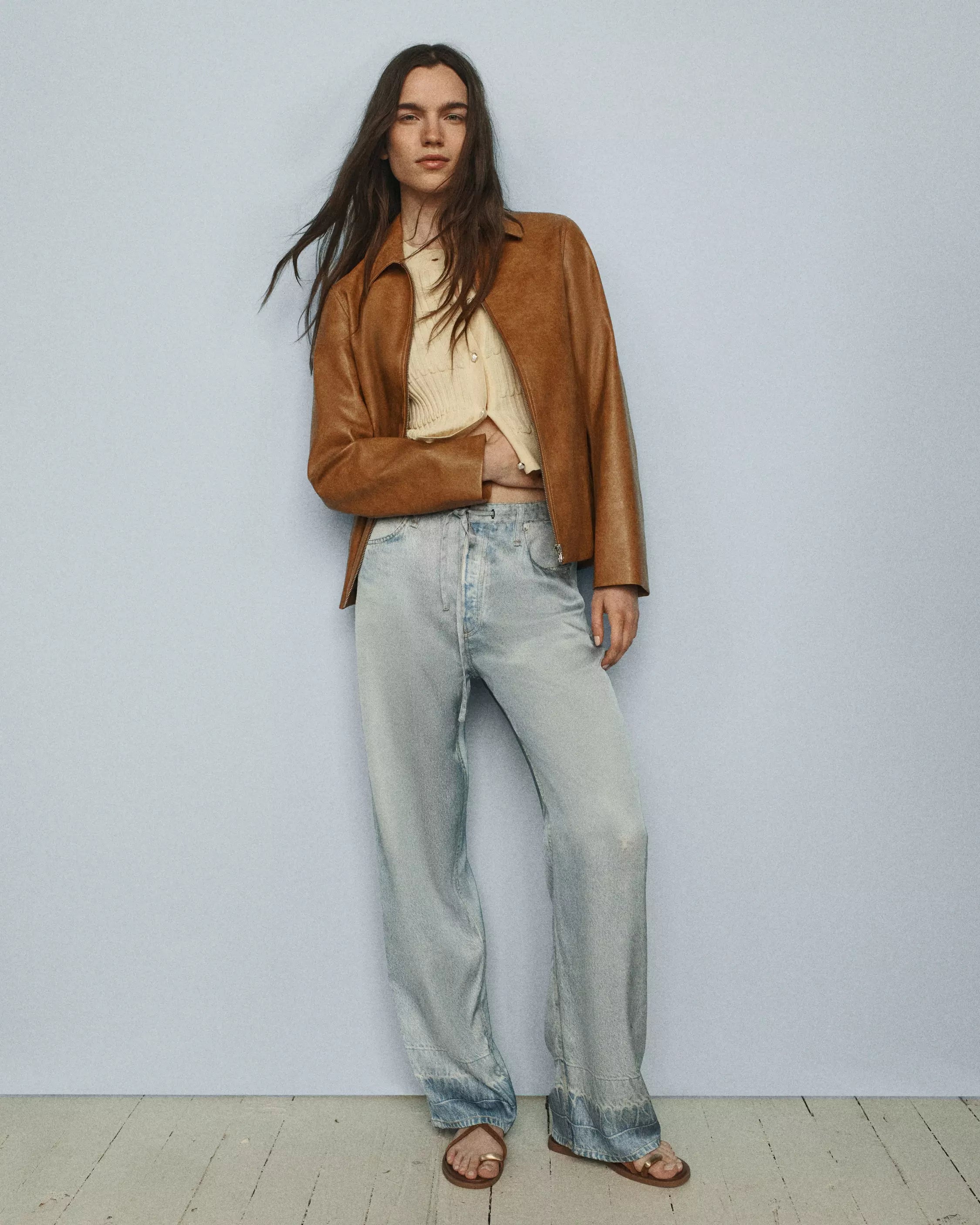 Rag & Bone Jordie Faux Leather Jacket in Camel