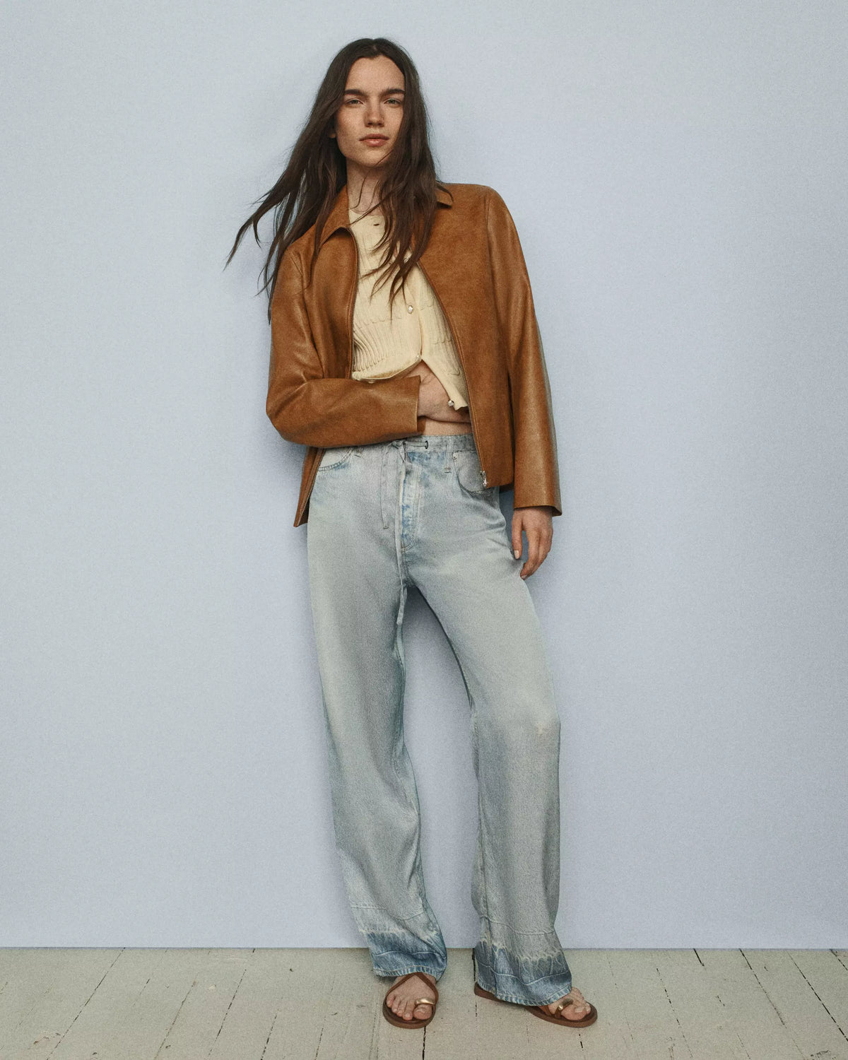 Rag & Bone Jordie Faux Leather Jacket in Camel