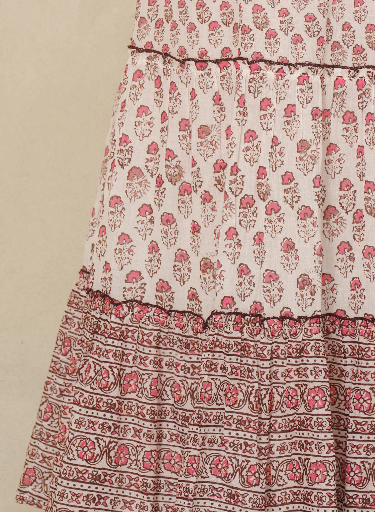 M.A.B.E Kiki Print Maxi Skirt in Pink