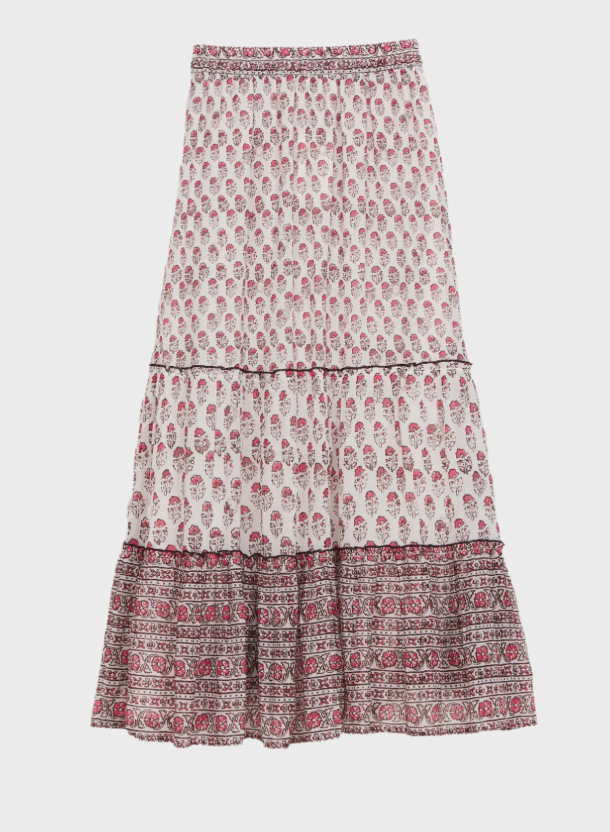 M.A.B.E Kiki Print Maxi Skirt in Pink