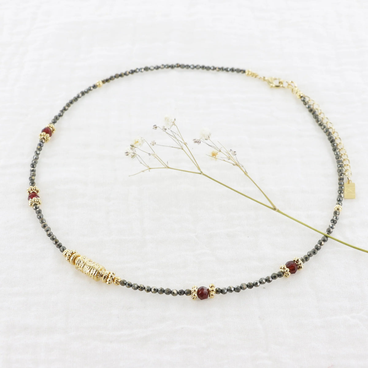 Leticia Ponti Amai Tube Necklace in Pyrite