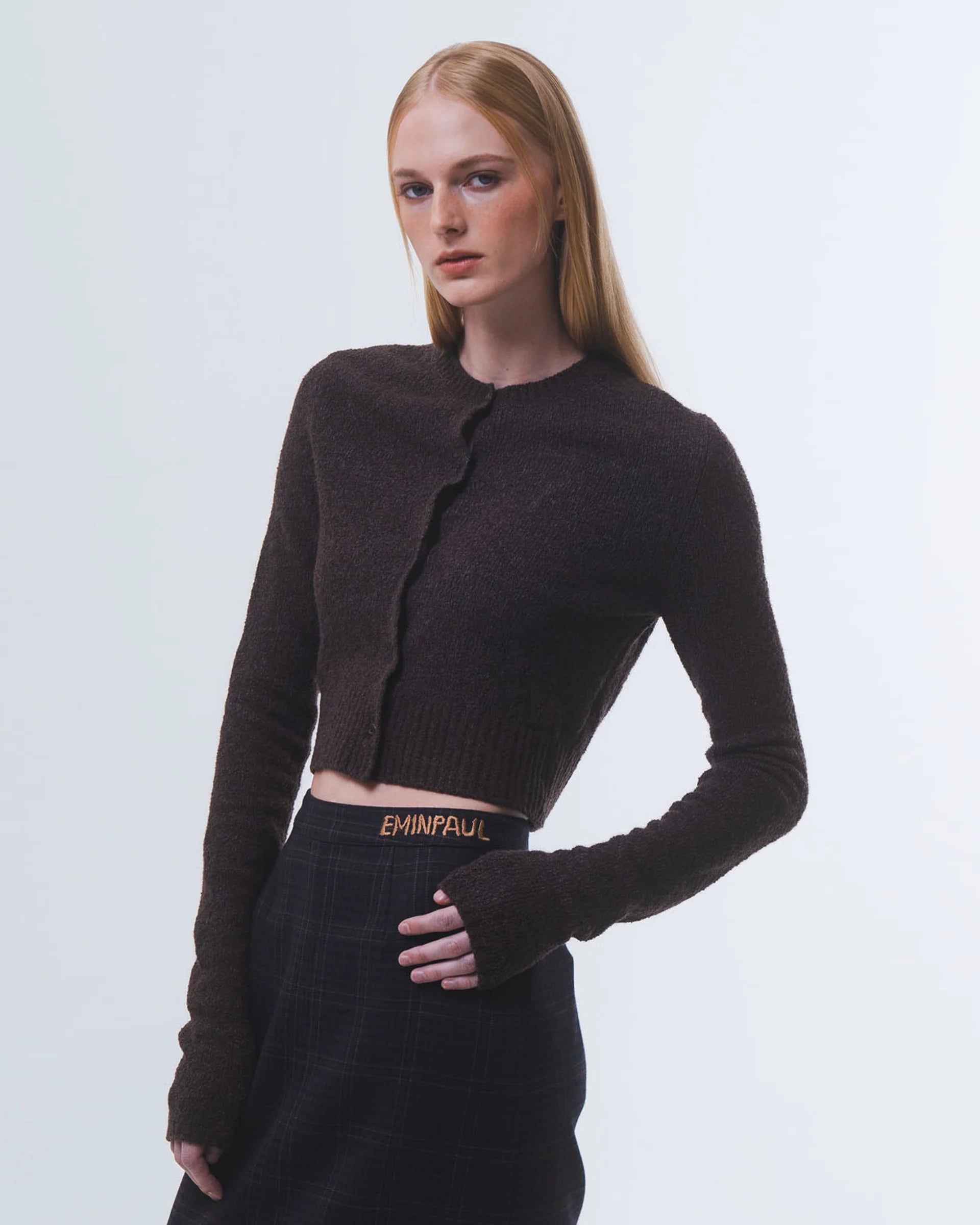 Emin + Paul Button Up Cardi in Brown
