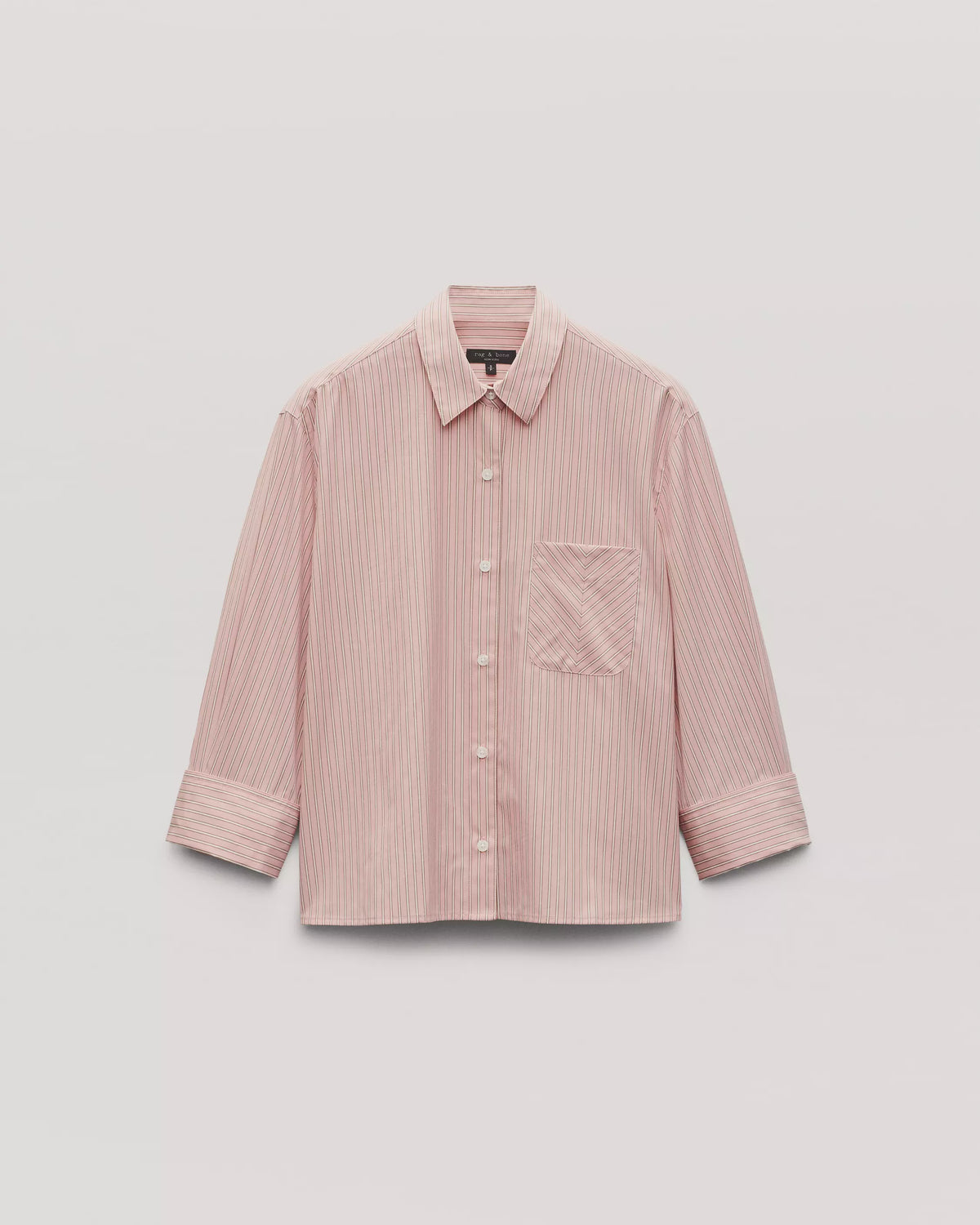 Rag & Bone Lucia Stripe Poplin Shirt in Bliss