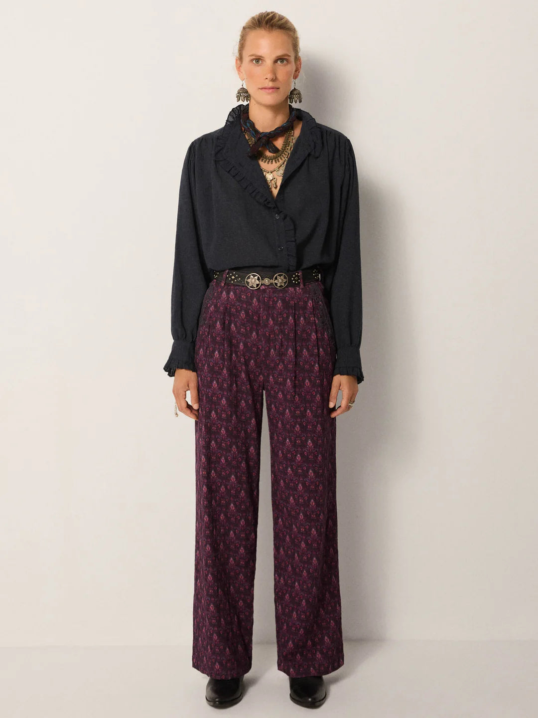 Maison Hotel Celeste Blouse in Eclipse Blue