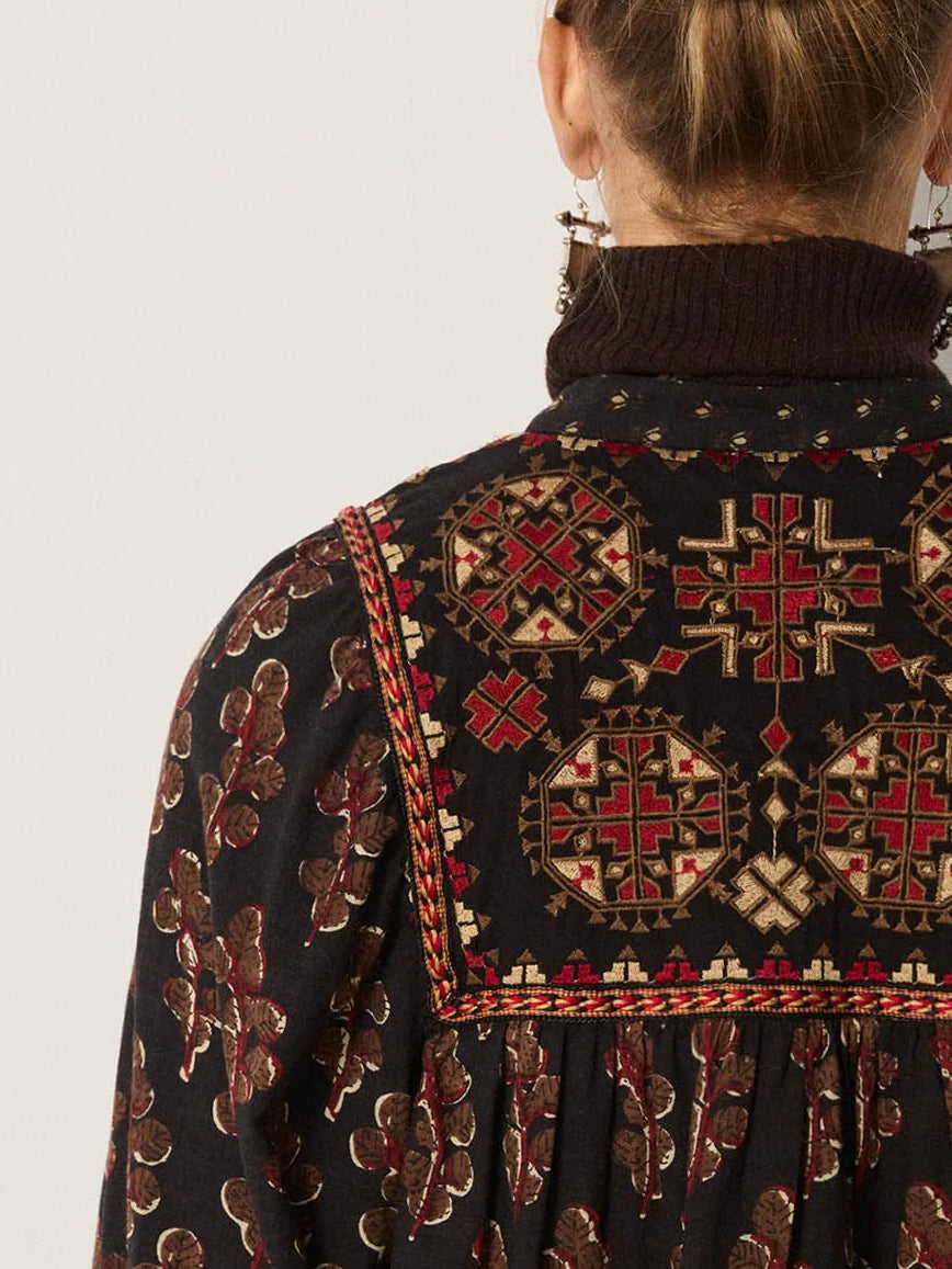 Maison Hotel Scarlet Blouse in Black Coffee