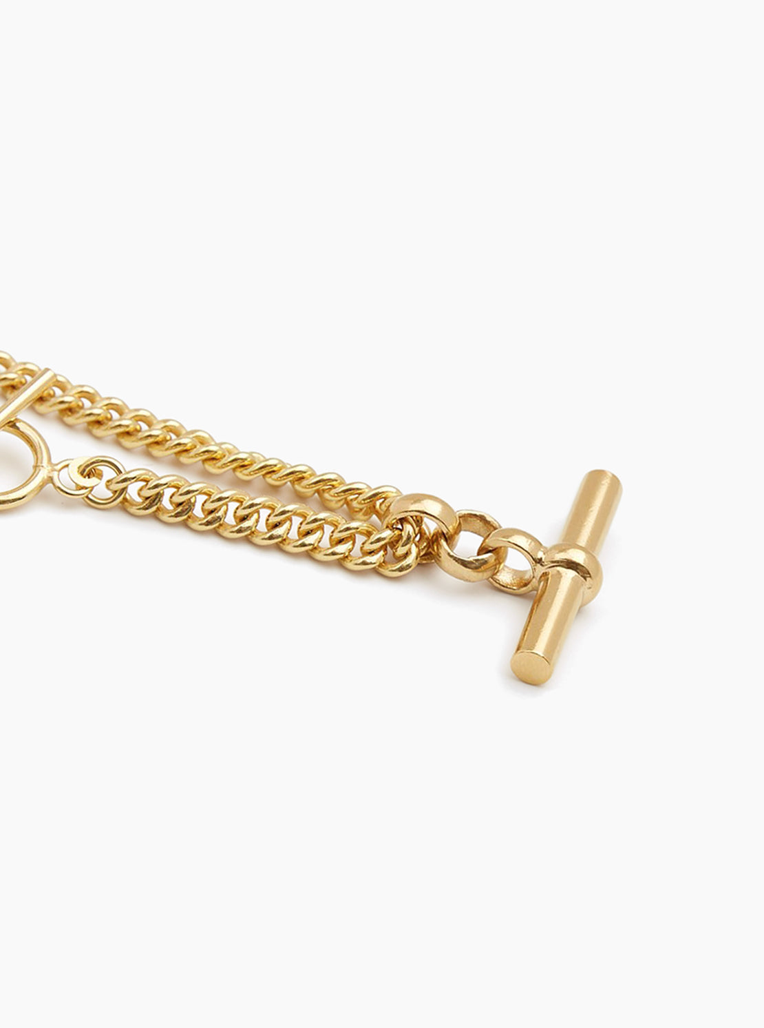 Tilly Sveaas Gold T-Bar Curb Link Necklace 40cm