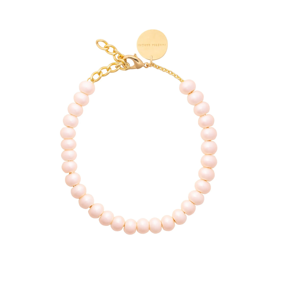 Vanessa Baroni Mini Beads Necklace in Apricot Pearl