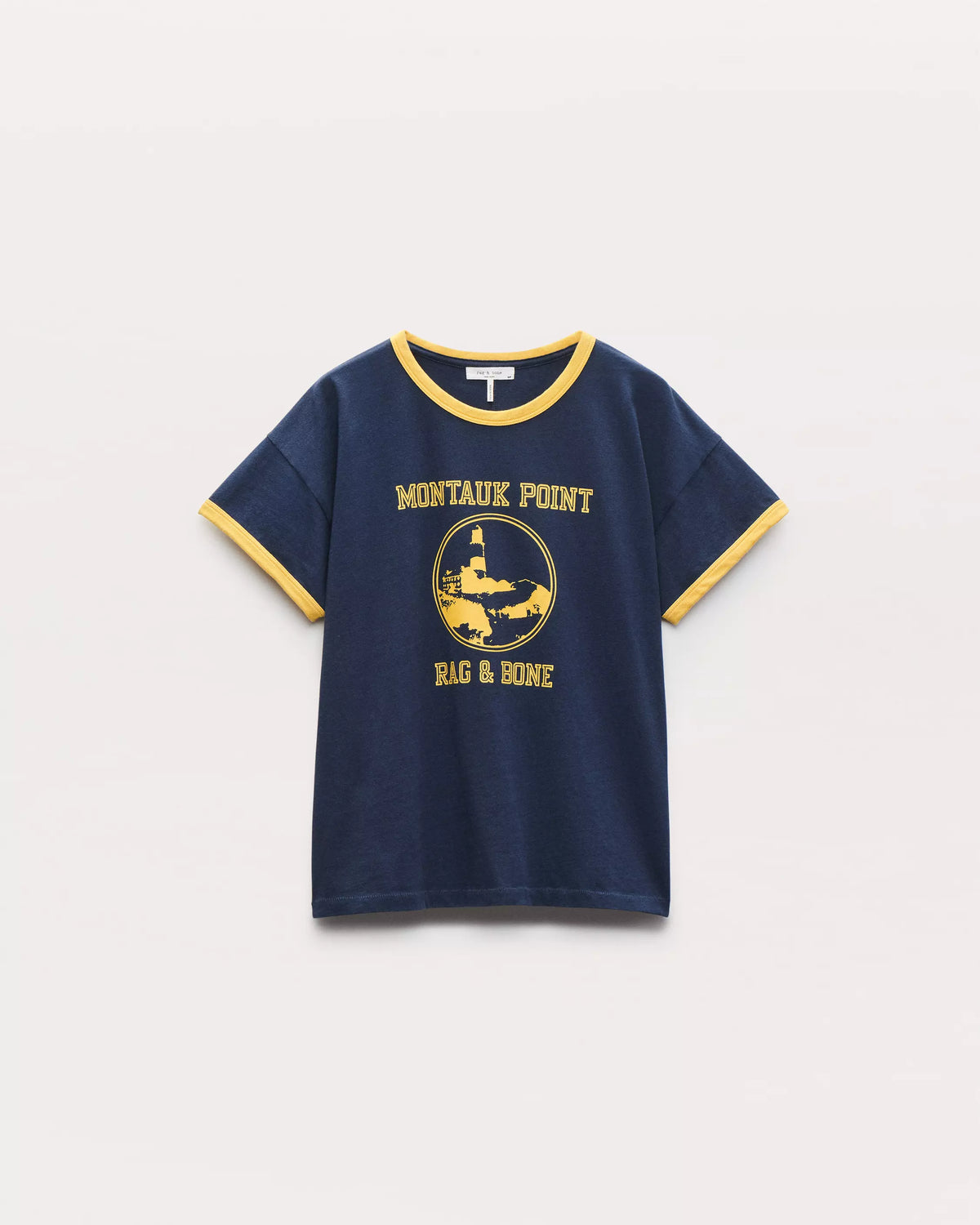 Rag & Bone Montauk Boxy Ringer Tee in Navy