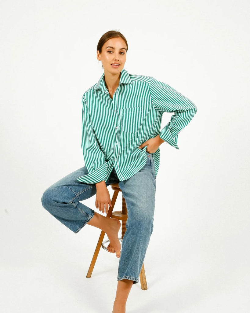 white dress shirt with green stripes ⭐ PARK Classic in Green, Stripe – 100% Cotton Color:2#Tan Casual Dresses Womens Strapless Spread Collar Polka_Dot_Dress