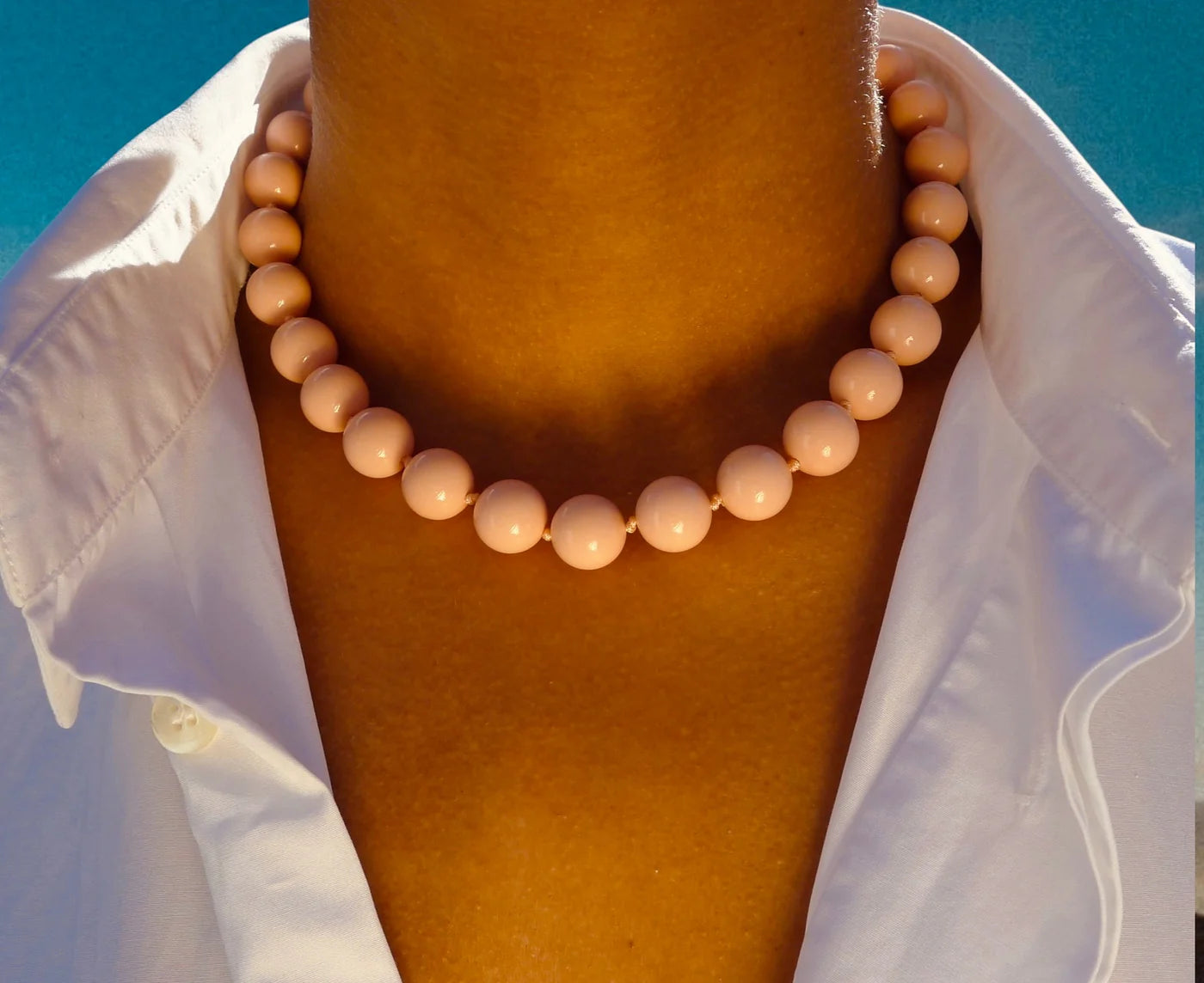BON BON Peach Shell Pearl Necklace