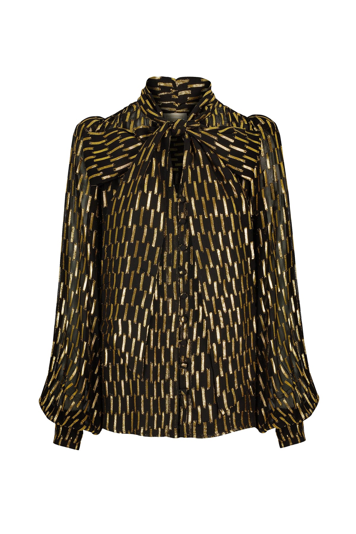 Queens of Archive Foxy Top in Black, Gold