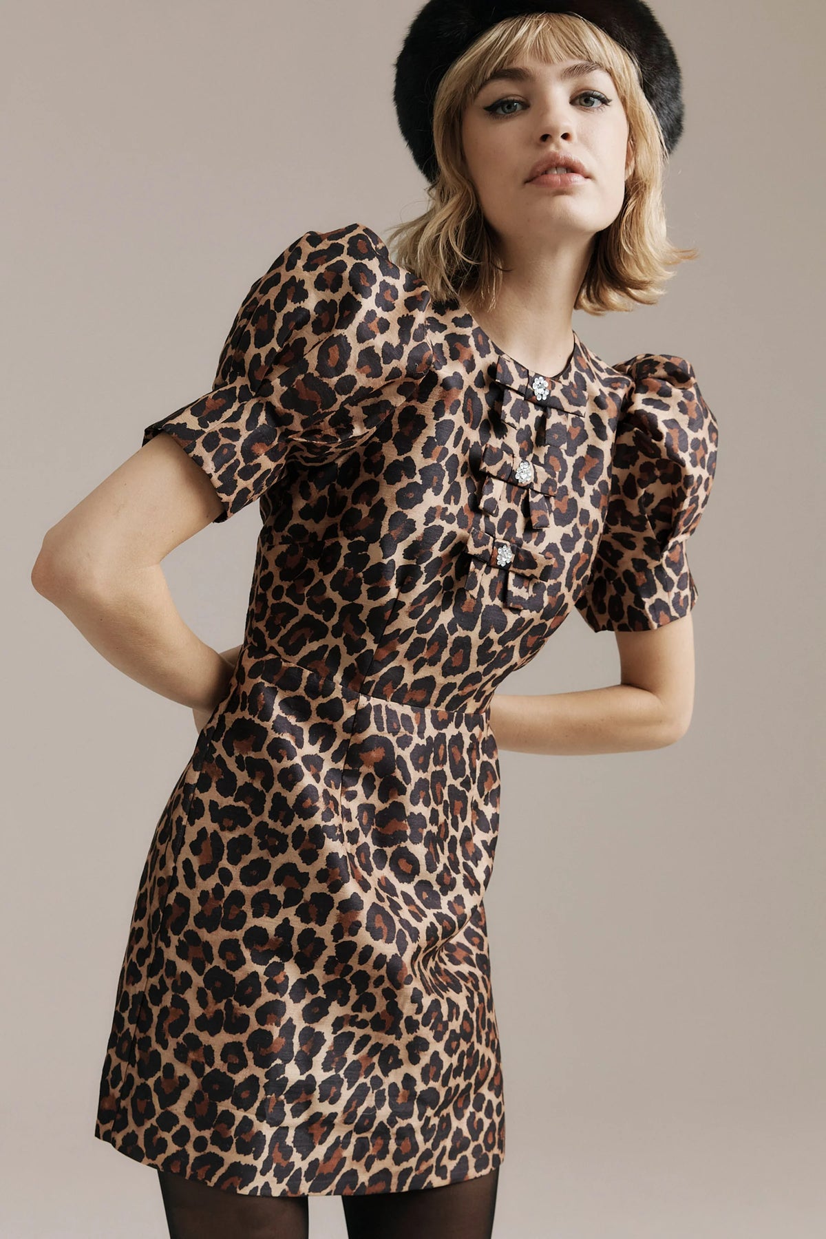Queens of Archive Arabella Mini Dress in Leopard