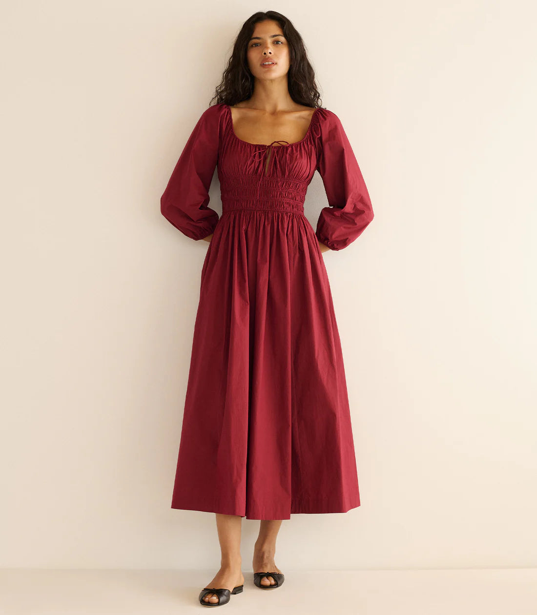 DÔEN Quintessa Dress in Deep Crimson