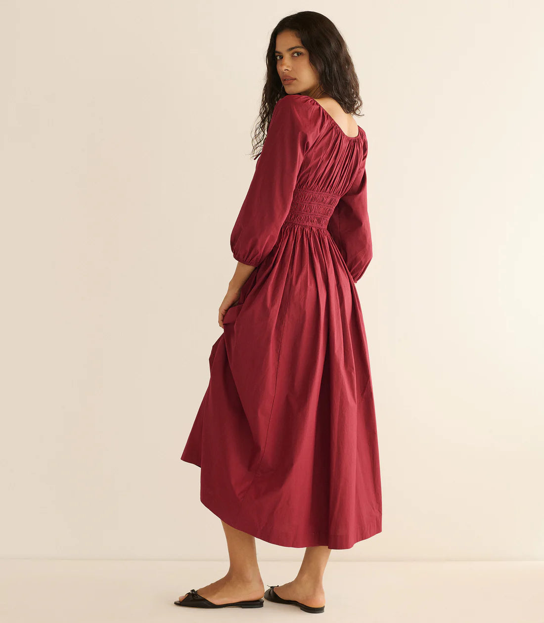 DÔEN Quintessa Dress in Deep Crimson