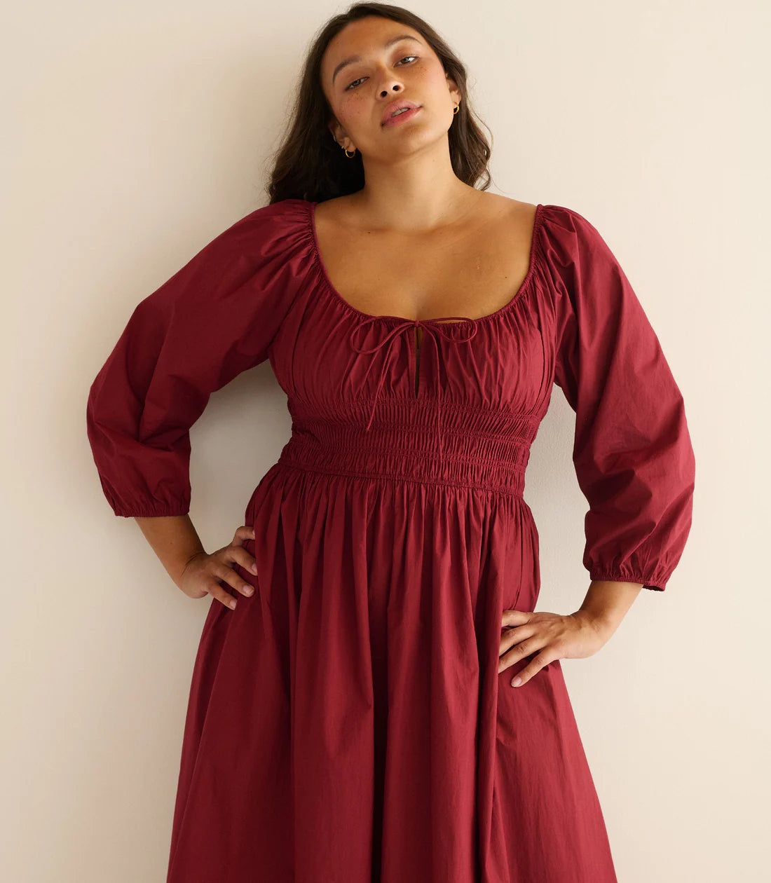 DÔEN Quintessa Dress in Deep Crimson