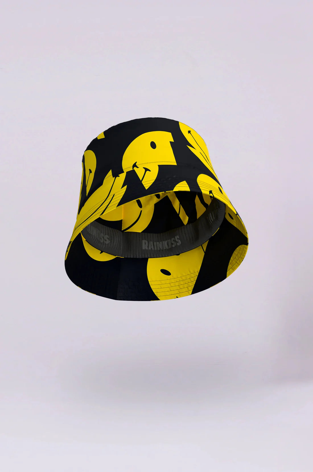 Rainkiss All Smiles Bucket Hat in Black, Yellow
